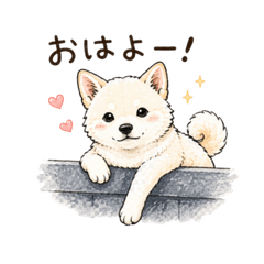 White Shiba Inu Daily Stickers.