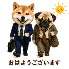 Shiba and Pug Work Stickers