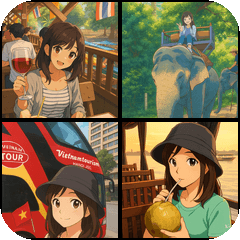 Traveling Girl Stickers
