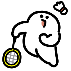 微笑羽毛球動漫貼紙