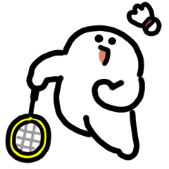 Smiling Badminton Anime Sticker