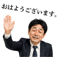 tired worker line Sticker