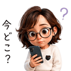 All Feelings! Glasses Girl Stickers