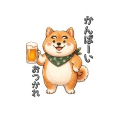 Chubby Shiba with Thick Brows: Pub Life
