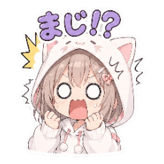 Cat Hoodie Girl Daily Stickers 32pcs