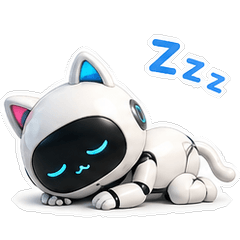 Cute AI robot cat stickers