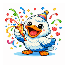 Fluffy Pelican Stickers