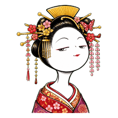 Cute Oiran - Edo Style Stickers