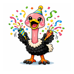 Silly Ostrich Stickers
