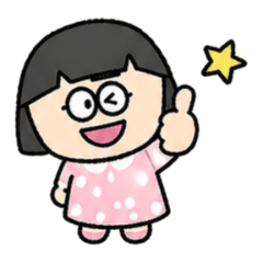 Cute Glasses Girl Stickers Set