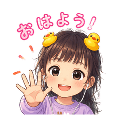 Cheerful Girl's Everyday Stickers