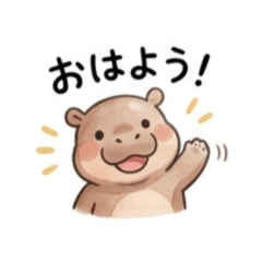 Pygmy Hippo 3 Rare Beasts Daily Stickers