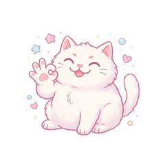 Chubby Funny Cat Stickers