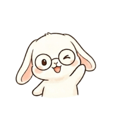A cute rabbit wearing glasses