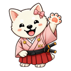 Samurai Wjite Shiba: Bushido Cute Dog
