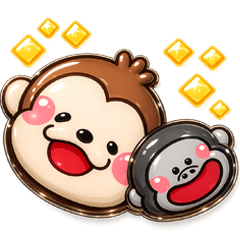 ず～っと使える♡おさるとごりのスタンプ
