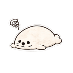 Cute and fluffy seals daily lifeSticker2