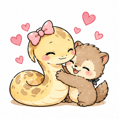 Habu Mongoose Couple Stickers