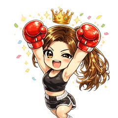Boxing Girl Cheering Stickers