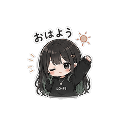 Cute Lo-Fi Girl's Daily Stickers