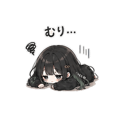 Cute Lo-Fi Girl's Too Tired Stickers