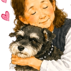 mom & miniature schnauzer