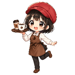 Calm Cafe Girl Stickers3