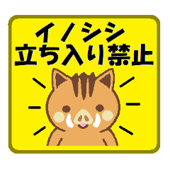 Cute wild boar sticker.