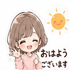 Cute Girl Polite Message Stickers