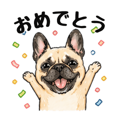 French Bulldog Fawn Stickers 2.