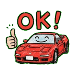 Lo-fi Nostalgic Red Sports Car Stickers