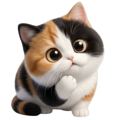 Chubby Wriggling Calico Cat (ANMZ)