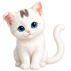 Cute Soft White Cat Polite Stickers