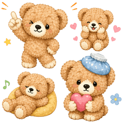 Gentle Fluffy Bear Everyday Stickers