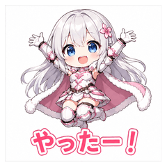 Silver Knight Girl Emotion Stickers