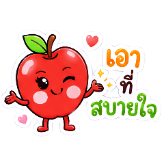 Cute Apple Girl Chibi Sticker