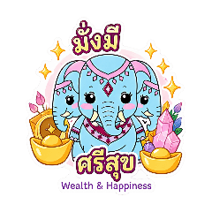 Cute Erawan Elephant Fortune & Happiness