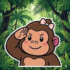 Female gorilla communication Sticker