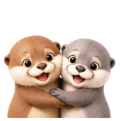 Bun & Gui Cute Otter Daily Stickers