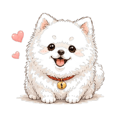 Fluffy Pomeranian Shirosuke Stickers