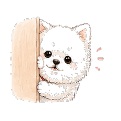 Fluffy Pomeranian Shirosuke Stickers 2