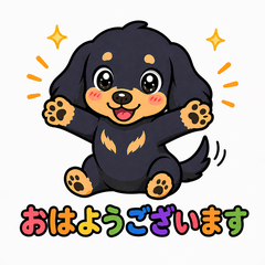 Mini Dachshund Daily Greeting Stickers