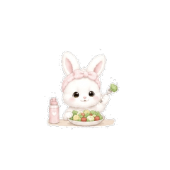 可爱兔兔减肥加油贴图