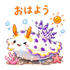 Colorful Nudibranch Greeting Stickers