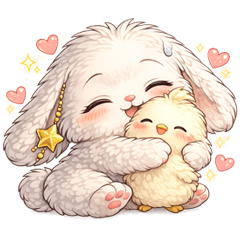 Lumi Bunny Big Face Daily Stickers