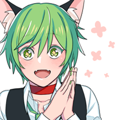 green cat Sticker