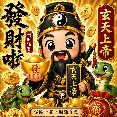 玄天上帝發財爆款貼圖