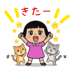 Short Phrase Stickers of Smiley Girl