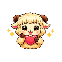Cute fluffy lamb stickers for your daily