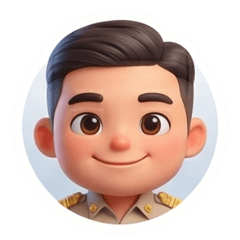 Thai Civil Servant: 3D Cute Sticker
